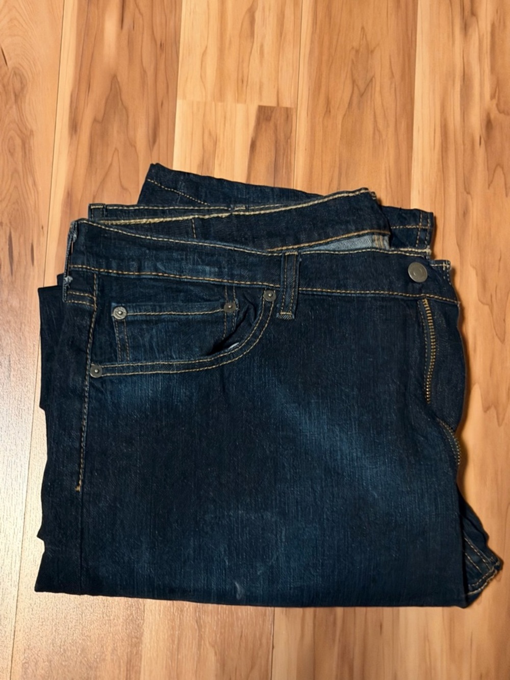 Men's Straight Fit Jeans in Dark Blue Denim